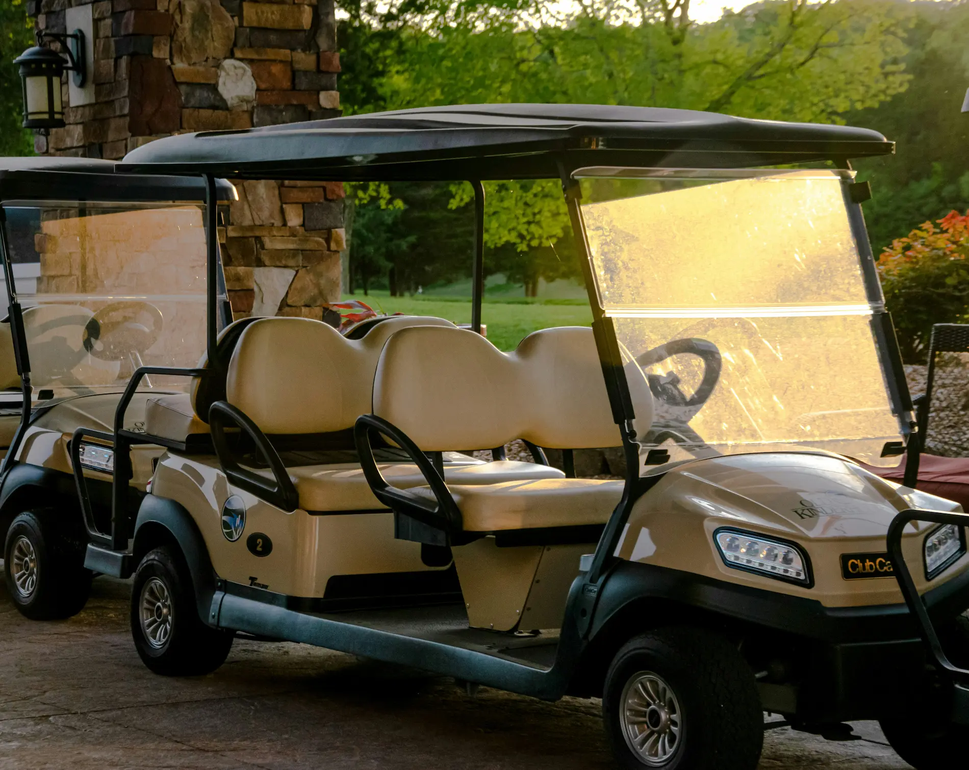 golf cart wedding